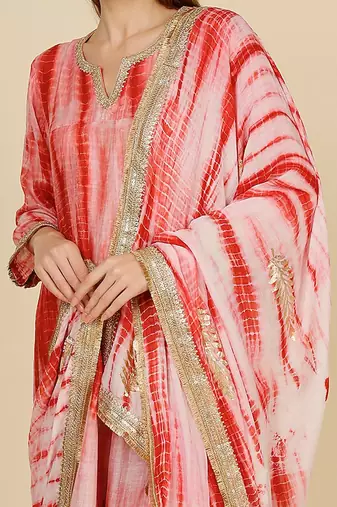 Shibori Dyed Short Punjabi Salwar Suit