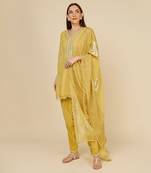 Kurta with mirror work and foil dupatta
