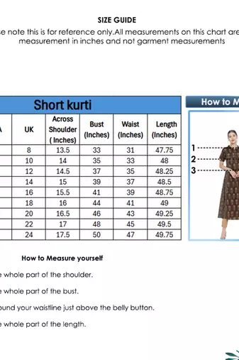  women's cotton floral printed a-line kurti (brown)