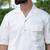 White 3 pockets oversized twill cotton half sleeves shirt