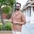 Brown 3 pockets oversized twill cotton half sleeves shirt