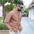 Brown 3 pockets oversized twill cotton half sleeves shirt