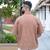 Brown 3 pockets oversized twill cotton half sleeves shirt