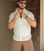 Mint green half sleeve solid shirt