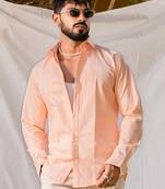 Apricot full sleeve solid shirt