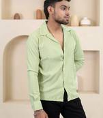 Sage green full sleeve popcorn shirt