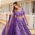 PURPLE Designer Dyeable Pure Viscose Jacquard fabric Lehenga Choli & Dupatta Set