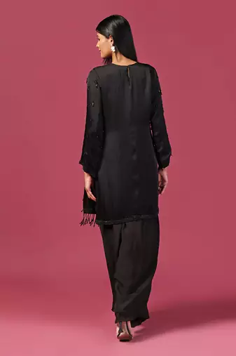 Black kurta silk  emroidery kurta set