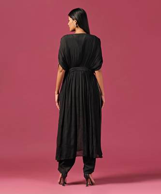 Black kaftan georgette emroidery kaftan set 3