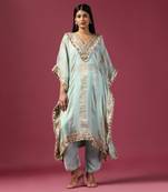 Purple georgettet emroidery kurta set