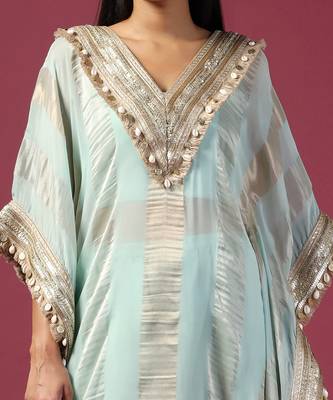 Purple georgettet emroidery kurta set 3