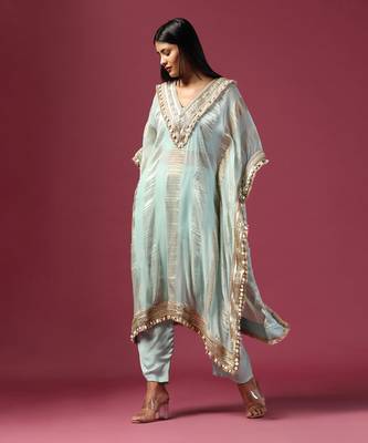 Purple georgettet emroidery kurta set 4