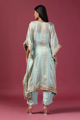 Purple georgettet emroidery kurta set
