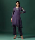 Black georgette emroidery kaftan set