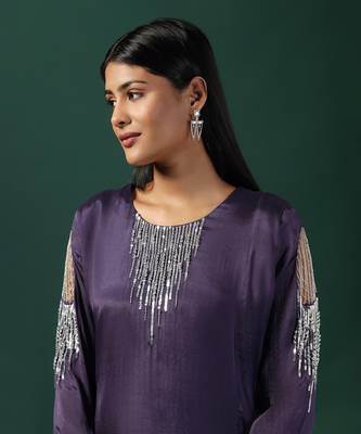 Black georgette emroidery kaftan set 2