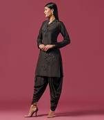 Pink high low layered kurta set