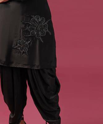 Pink high low layered kurta set 2