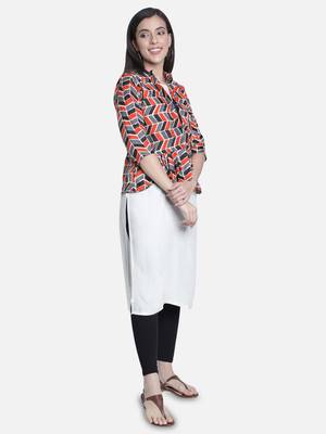 Fabclub designer pleated geometric printed women ethnic jacket 4