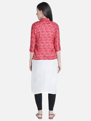 Fabclub designer pleated geometric printed women ethnic jacket 5