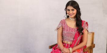 Multicolour Designer Georgette Lehenga with Stone Work, Pink Off-the-Shoulder Blouse & Heavy Dupatta 4