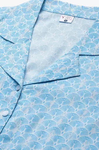  women's floral printed night suit(blue)