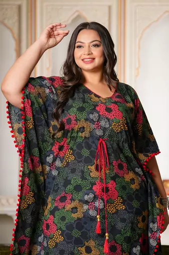  women's cotton floral printed kaftan