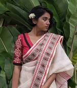 Gorgeous Handloom Cotton Saree With Blouse Piece