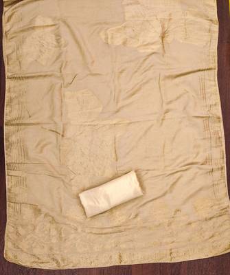 Manvaa women's beige stylish sequence work organza dress material 5