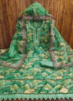 Manvaa women's sea green stylish sequence work with position print 4