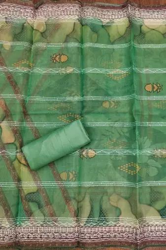 Manvaa women's sea green stylish sequence work with position print
