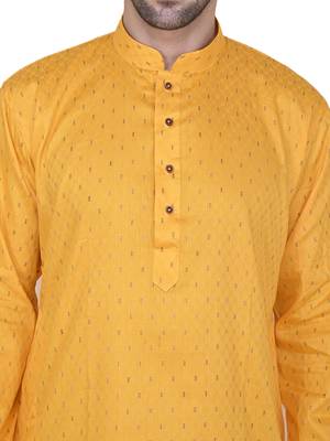 Mahadev ethnic traditional men's kurta pyjama set - elegant & comfortable ethnic wear (2pc set) - gold colour 5