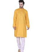 Mahadev ethnic traditional men's kurta pyjama set - elegant & comfortable ethnic wear (2pc set) - gold colour
