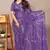 Purple Chiffon Geometric Print Saree With Unstitched Blouse Piece
