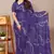 Dark Purple Chiffon Geometric Print Saree With Unstitched Blouse Piece