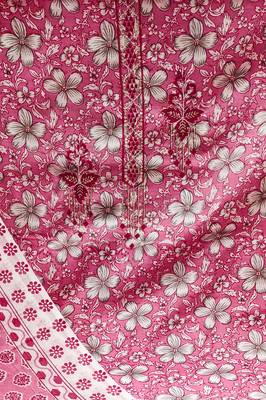 Manvaa women's pink designer printed work printed dupatta and bottom cotton dress material 4