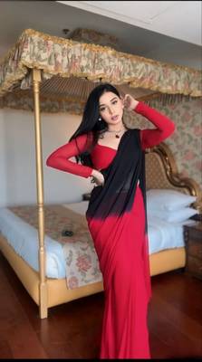 Pure Georgette Fabric Padding Print Ready To Wear Saree With Un-Stitched Blouse 4