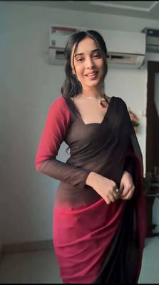 Pure Georgette Fabric Padding Print Ready To Wear Saree With Un-Stitched Blouse 3