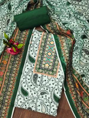 Manvaa women's multi designer printed work slub cotton dress material 3
