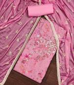 Pink Cambric Printed Unstitched Dress Material