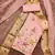 Peach Organza Position Work Unstitched Dress Material