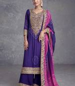 Blue heavy gota & mirrow wrok bandhani silk suits