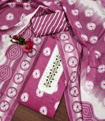 Manvaa women's pink unstitched fancy print work pc cotton dress material (mt533pnk)