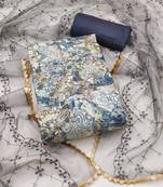 Manvaa women's multi unstitched designer digital print, handwork p v roman dress material 