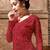 Maroon Embroidered Net Semi Stitched Anarkali Style Lehenga Suit Up To 42" Size