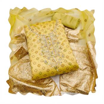 Manvaa women's light green designer print, handwork cotton dress material 3