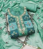 Manvaa women's multi unstitched heavy position sequence work,handwork maslin cotton dress material 