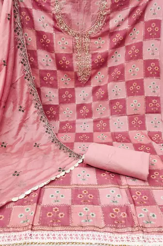 Manvaa women's multi heavy position sequence dupatta maslin cotton dress material