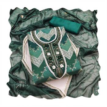 Manvaa women's multi heavy position sequence organza dress material 3