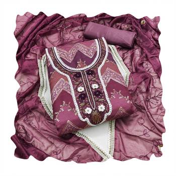 Manvaa women's multi heavy position sequence embroidered dupatta organza dress material 3
