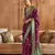 Purple silk blend Blend Patola Saree With Unstitched Blouse Piece